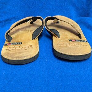 QuikSilver men's genuine leather flip-flop sandals